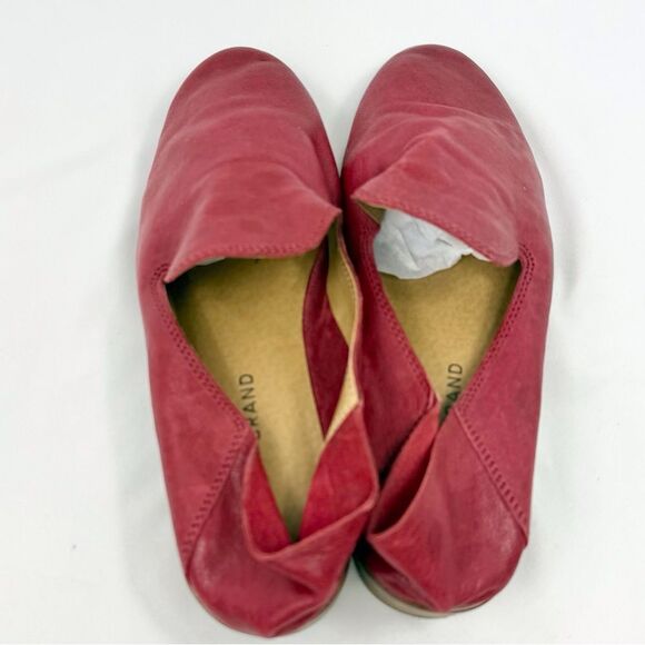 Lucky Brand Cahill Red Soft Structure Leather Slip On Low Heel Loafer Flats - Picture 7 of 15